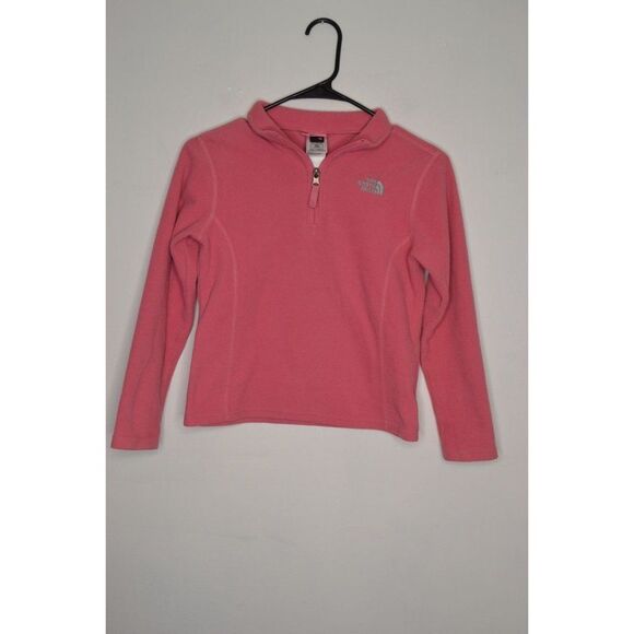 The North Face Girls 10-12 (Medium) Pink Lightweight Pullover Fleece Jacket - Picture 1 of 10
